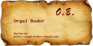 Orgel Bodor névjegykártya